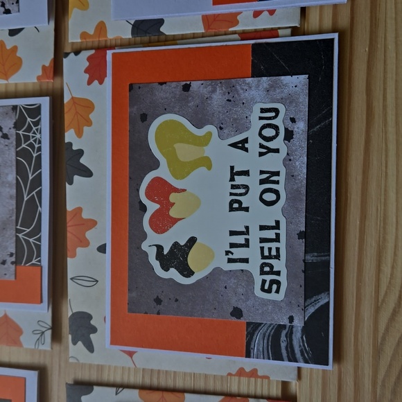 Handmade Mini Hocus Pocus Theme Halloween Cards & Envelopes Boxed Set of 6 - Picture 9 of 12